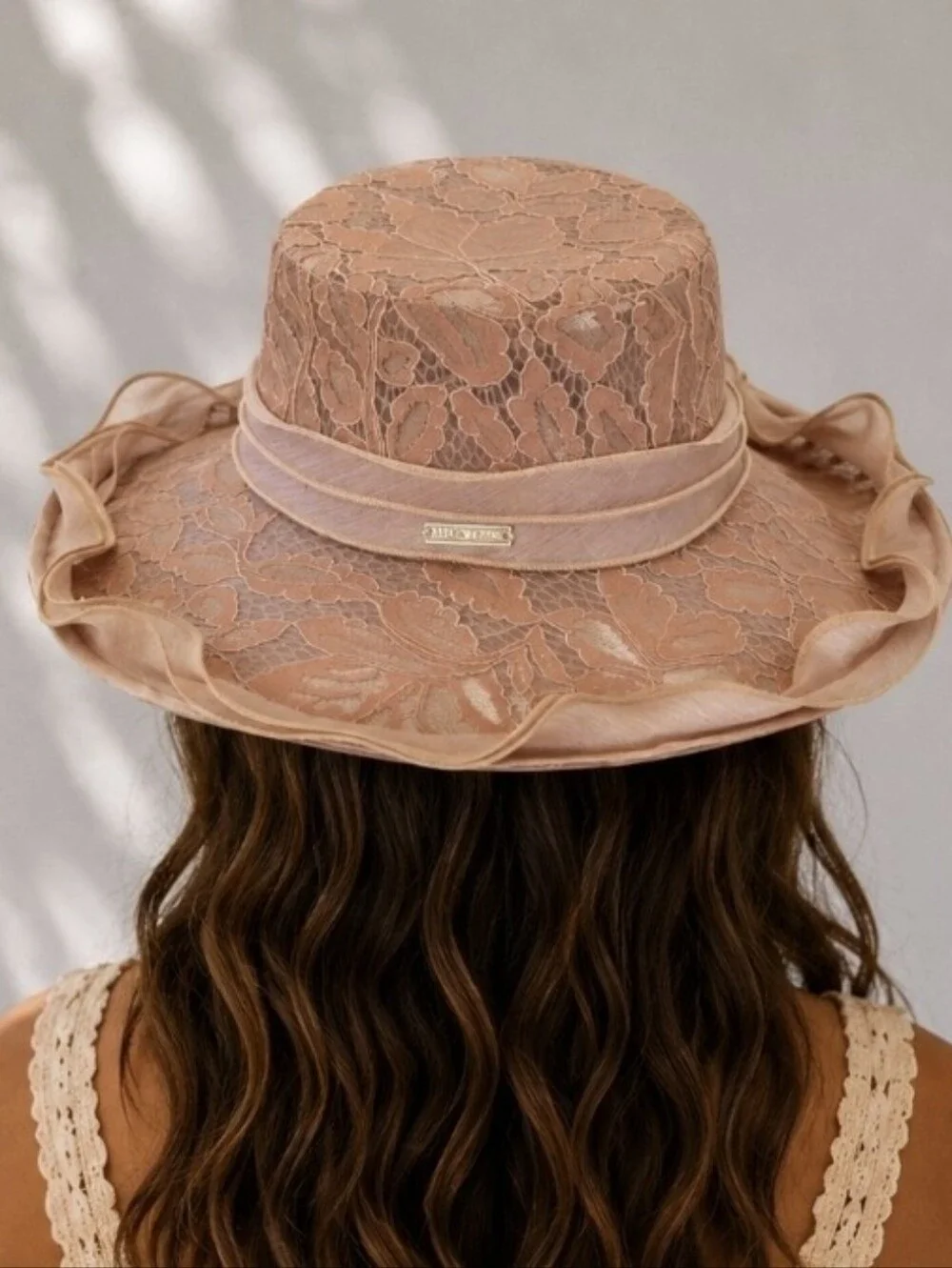 Ellen Tracy | Lace Leaf prin sewn hat